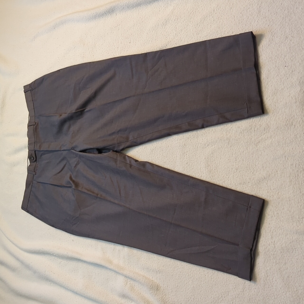 Germano Italian Lessona Super 110's Grey Cuffed Trousers